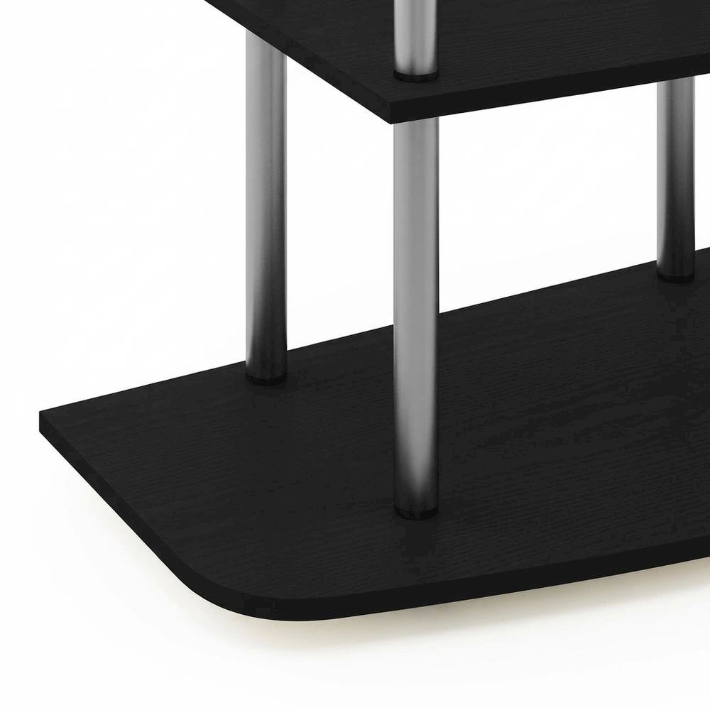 Black Wood TV Stand for up to 46-inch Screens with 4-Tier Storage. Picture 6