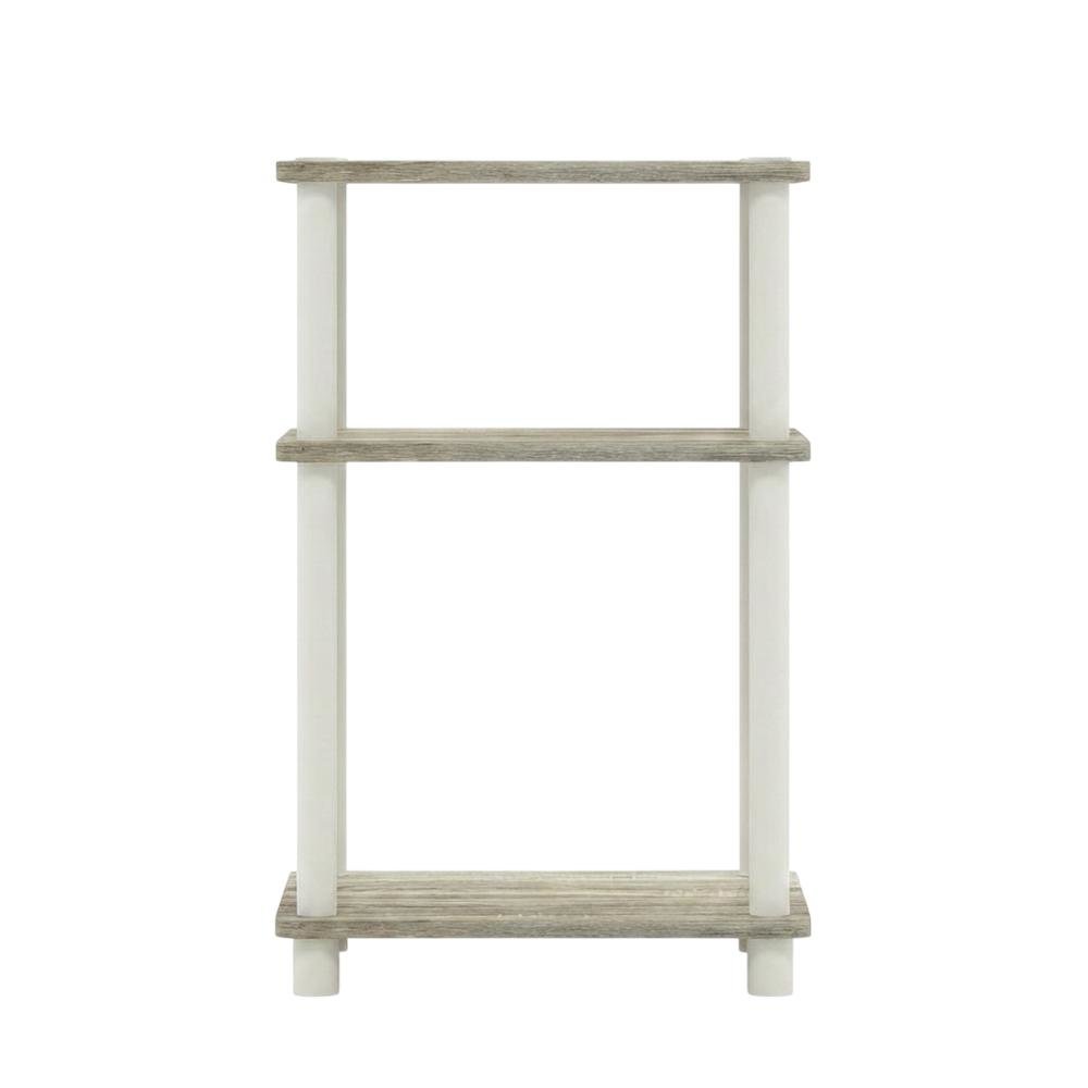 3-Tier End Table in Sonoma Oak and White with Multi-Level Storage. Picture 4