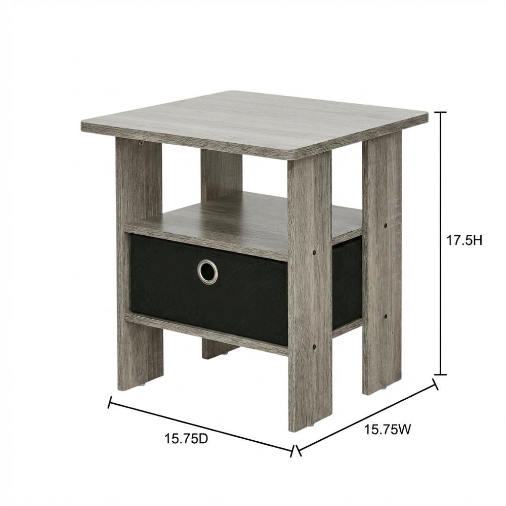 Wooden End Table Night Stand, Set of Two with Modern Design. Picture 7