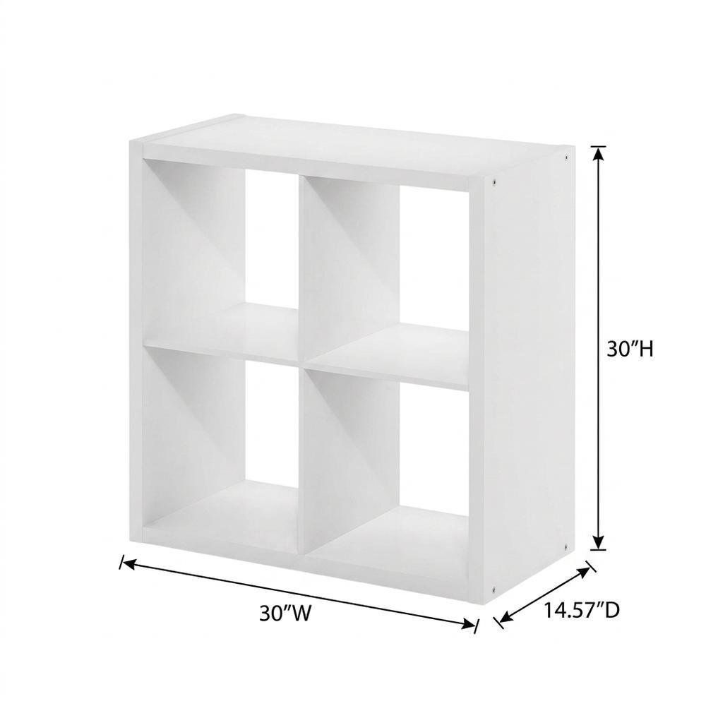 White 4-Cube Open Storage Organizer, Modular Shelving Unit. Picture 7