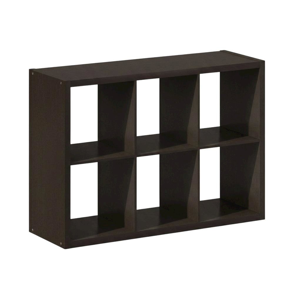 Black Wood Open Back Closet Storage Organizer Shelf Unit. Picture 4