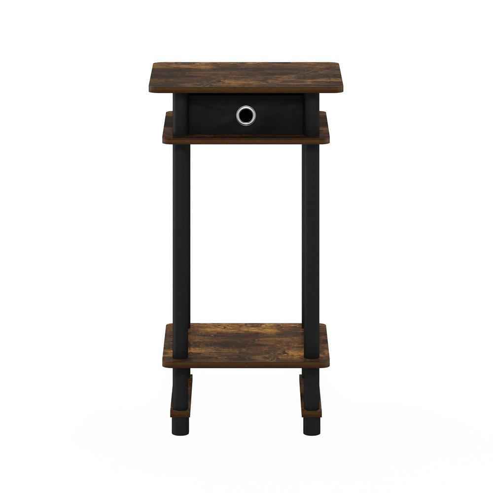 Furinno 17017 Turn-N-Tube Tall End Table with Bin, Amber Pine/Black/Black. Picture 3