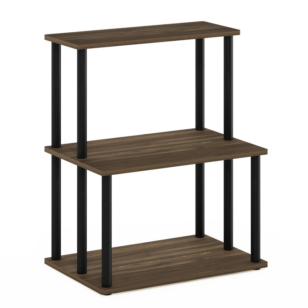 Furinno Turn-N-Tube 3-Tier Toolless Kitchen Storage Shelf, Columbia Walnut/Black. Picture 1