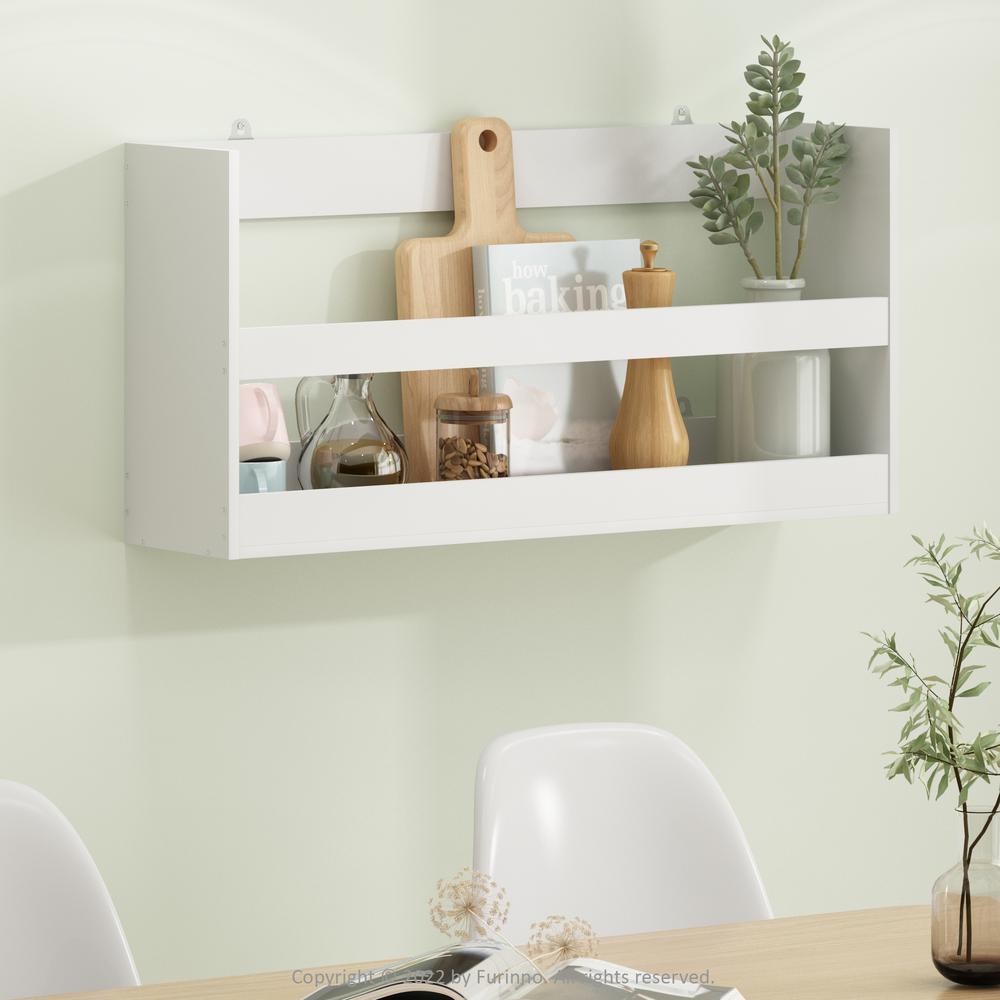 Furinno Hermite Multipurpose Wall Mounting Storage Shelf, White. Picture 6