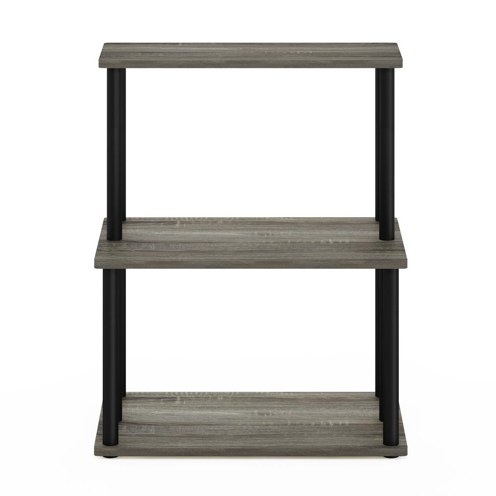 Furinno Turn-N-Tube 3-Tier Toolless Kitchen Storage Shelf, French Oak Grey/Black. Picture 3