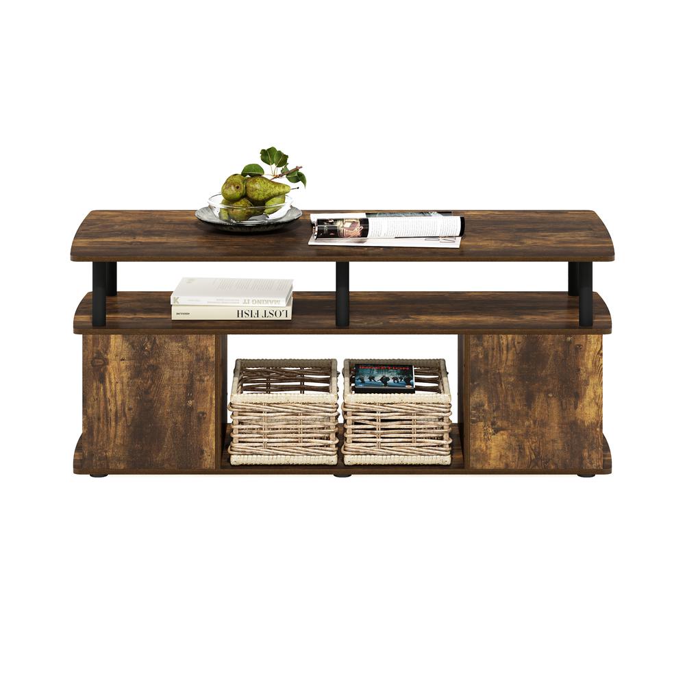 Furinno JAYA Utility Design Coffee Table, Amber Pine/Black. Picture 5