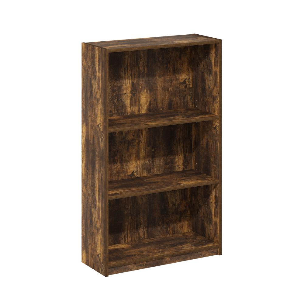 JAYA Simple Home 3-Tier Adjustable Shelf Bookcase, Amber Pine. Picture 1