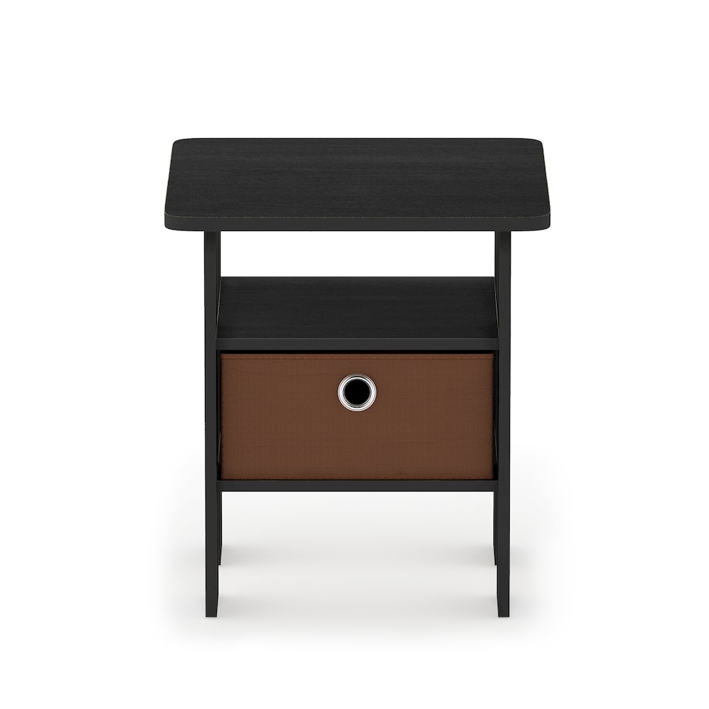 TIDUR Night Stand, Open Shelf, Storage Bin, Americano. Picture 4