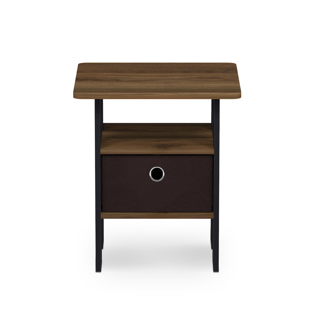 TIDUR Night Stand, Open Shelf, Storage Bin, Columbia Walnut. Picture 6