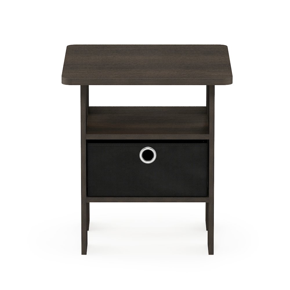TIDUR Night Stand, Open Shelf, Storage Bin, Dark Brown. Picture 6