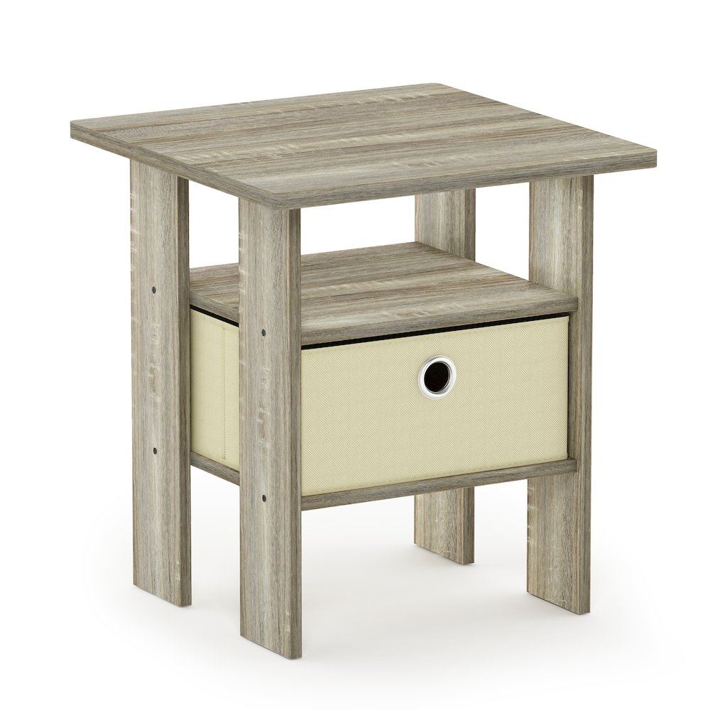 TIDUR Night Stand, Open Shelf, Storage Bin, Sonoma Oak. Picture 1