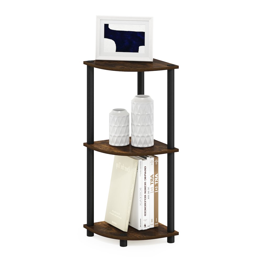 Turn-N-Tube 3-Tier Corner Shelf, Toolless Assembly, Amber Pine. Picture 6
