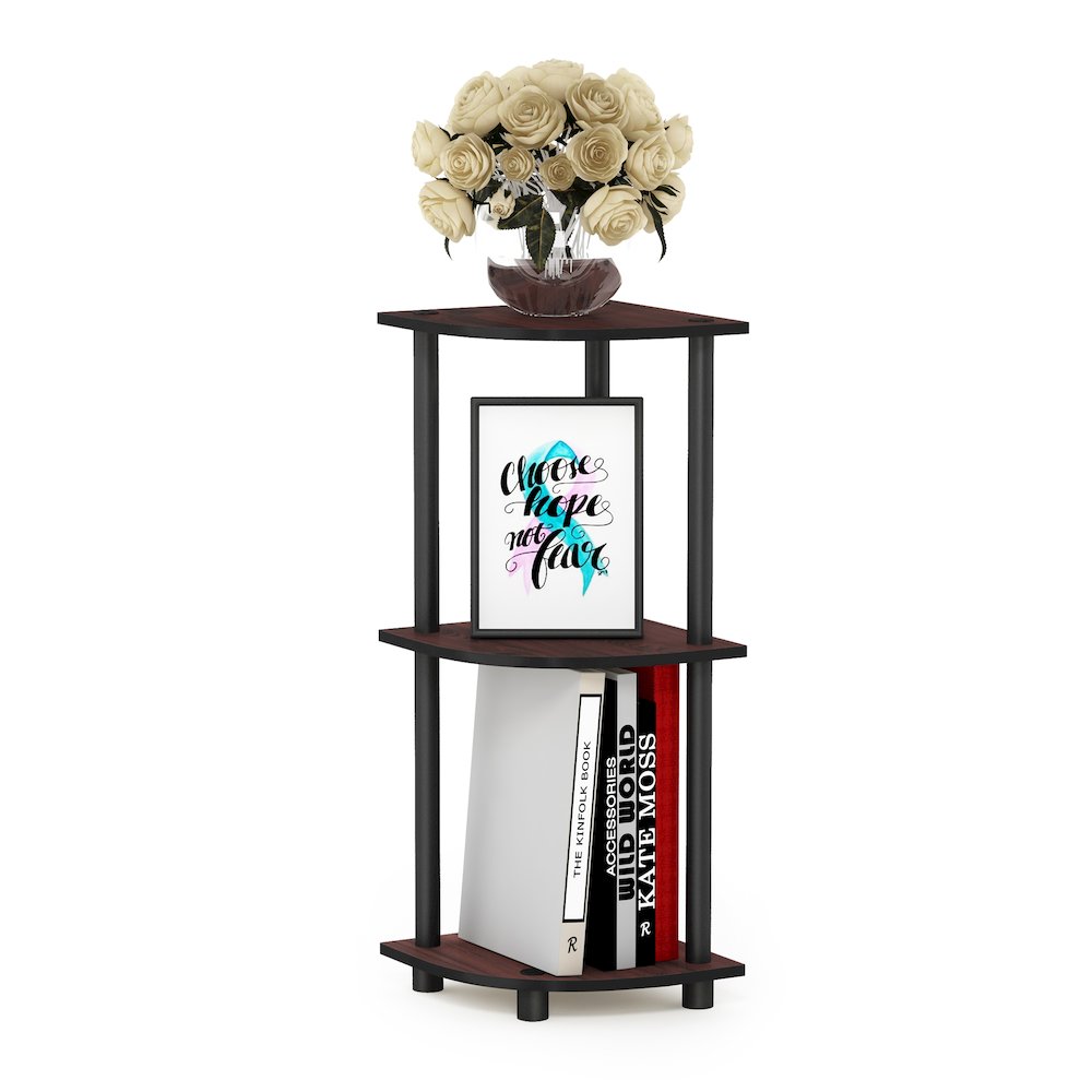 Turn-N-Tube 3-Tier Corner Shelf, Toolless Assembly, Dark Cherry. Picture 6