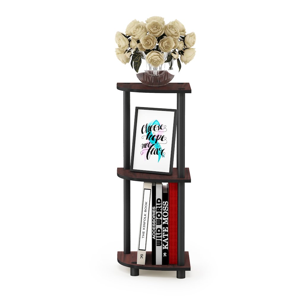 Turn-N-Tube 3-Tier Corner Shelf, Toolless Assembly, Dark Cherry. Picture 7