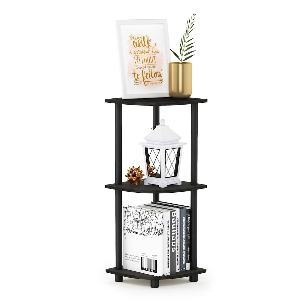 Turn-N-Tube 3-Tier Corner Shelf, Toolless Assembly, Espresso. Picture 6