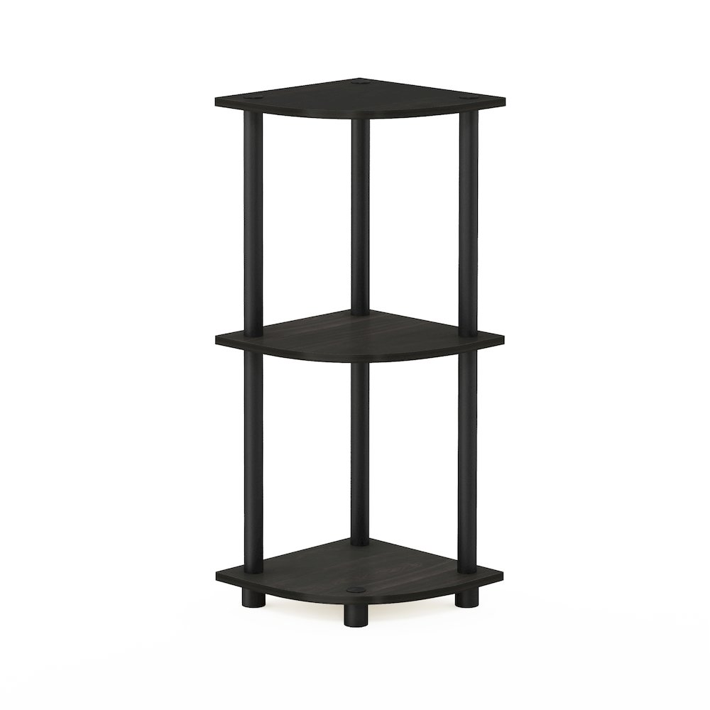 Turn-N-Tube 3-Tier Corner Shelf, Toolless Assembly, Espresso. Picture 1