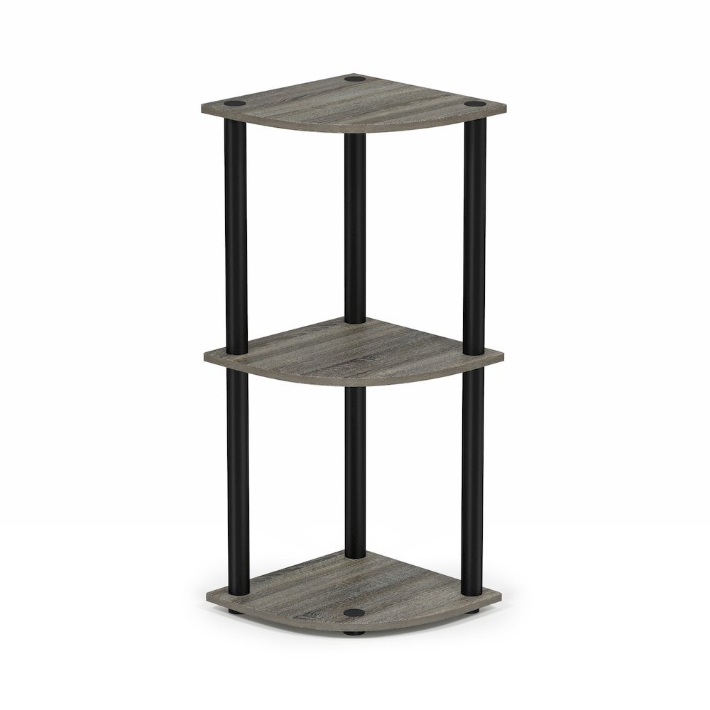 Turn-N-Tube 3-Tier Corner Shelf, Toolless Assembly, French Oak. Picture 1