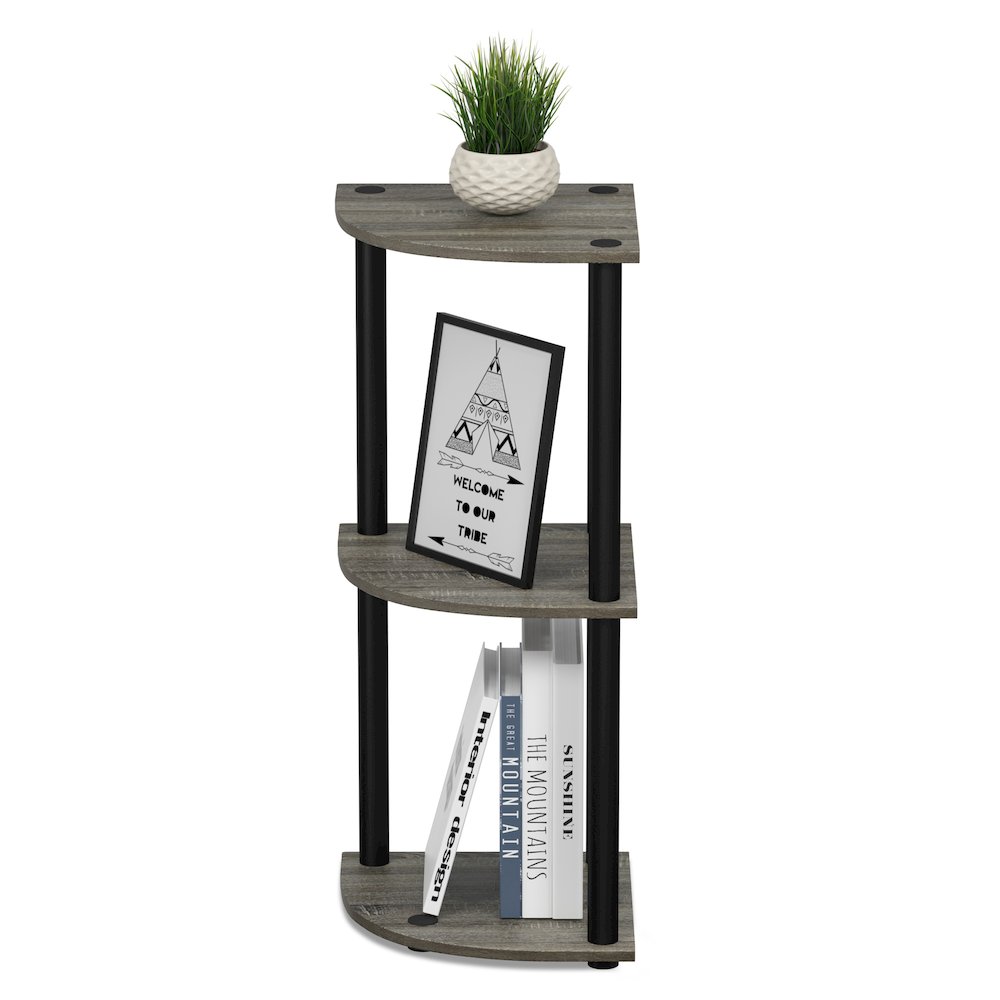 Turn-N-Tube 3-Tier Corner Shelf, Toolless Assembly, French Oak. Picture 7