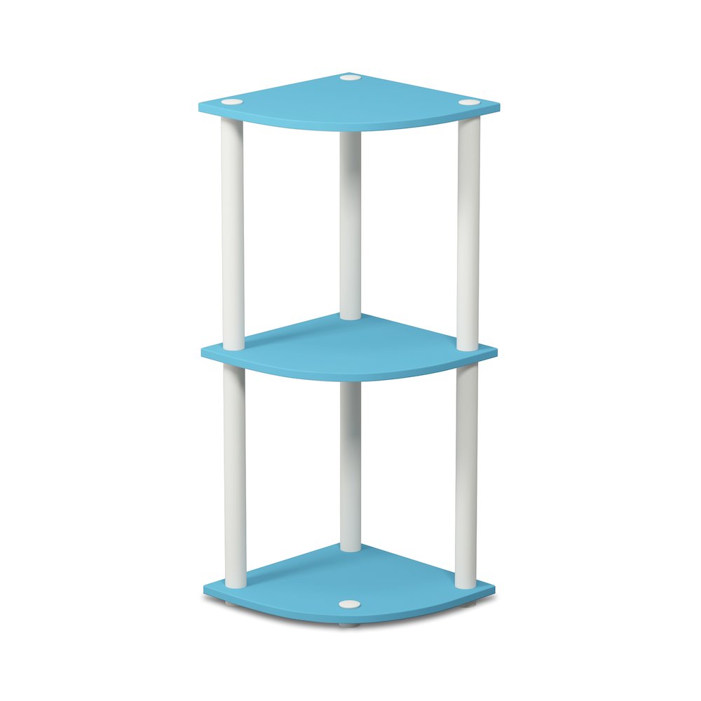 Turn-N-Tube 3-Tier Corner Shelf, Toolless Assembly, Light Blue. Picture 1