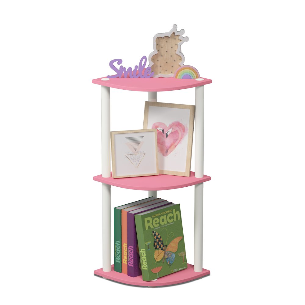 Turn-N-Tube 3-Tier Corner Shelf, Toolless Assembly, Pink. Picture 6