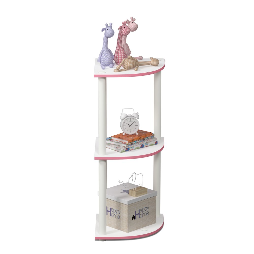 Turn-N-Tube 3-Tier Corner Shelf, Toolless Assembly, Pink. Picture 7