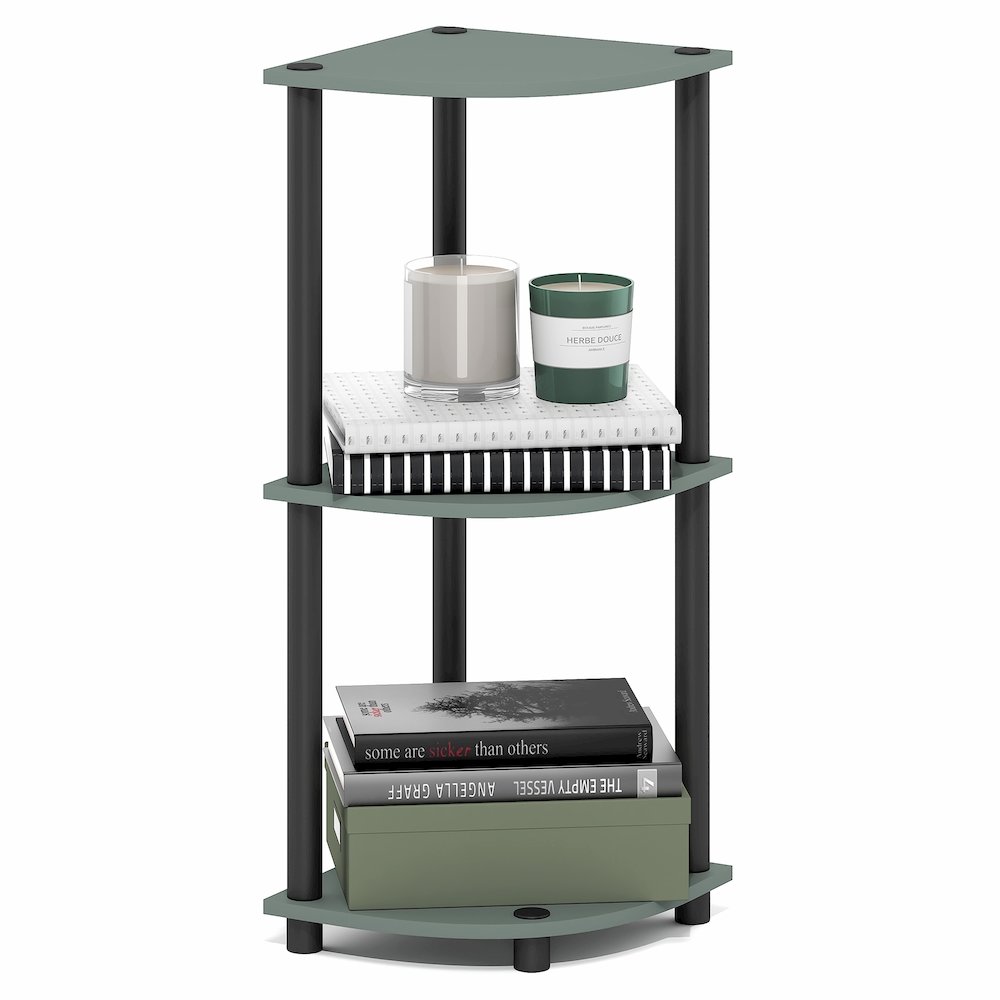 Turn-N-Tube 3-Tier Corner Shelf, Toolless Assembly, Sage Green. Picture 6