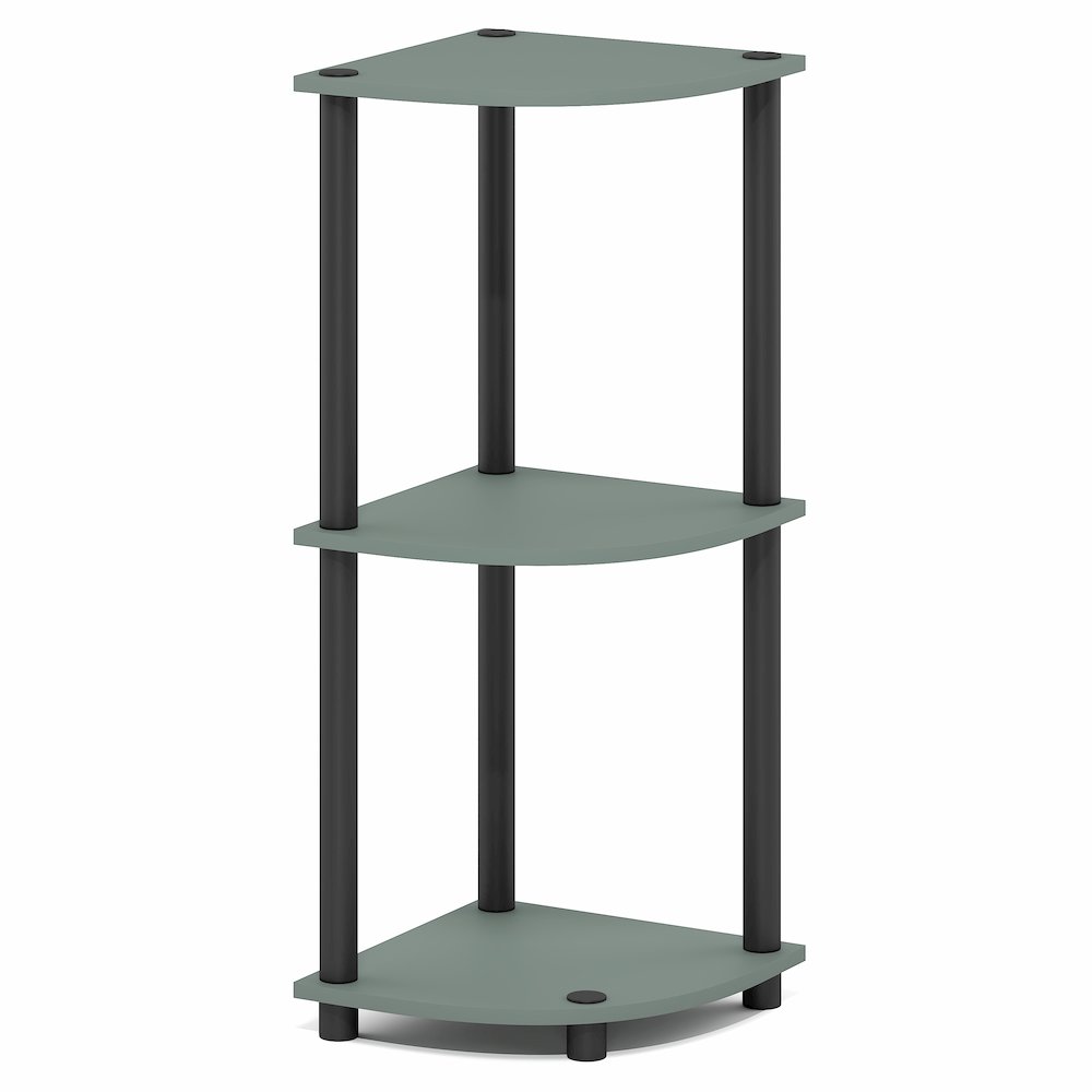 Turn-N-Tube 3-Tier Corner Shelf, Toolless Assembly, Sage Green. Picture 1