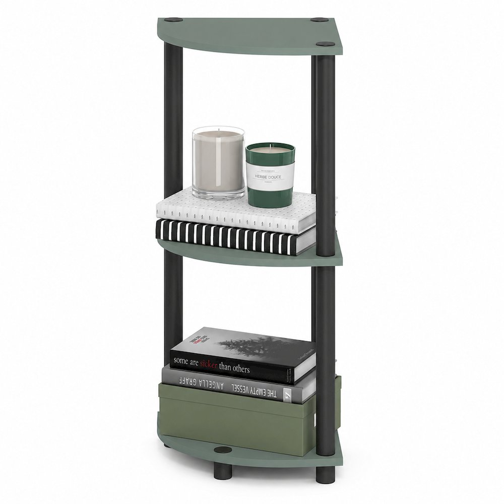 Turn-N-Tube 3-Tier Corner Shelf, Toolless Assembly, Sage Green. Picture 7