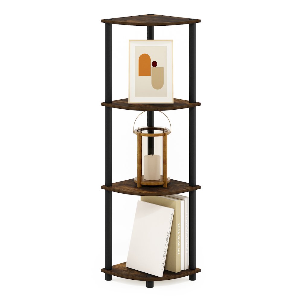 Turn-N-Tube 4-Tier Corner Shelf, Toolless Assembly, Amber Pine. Picture 6