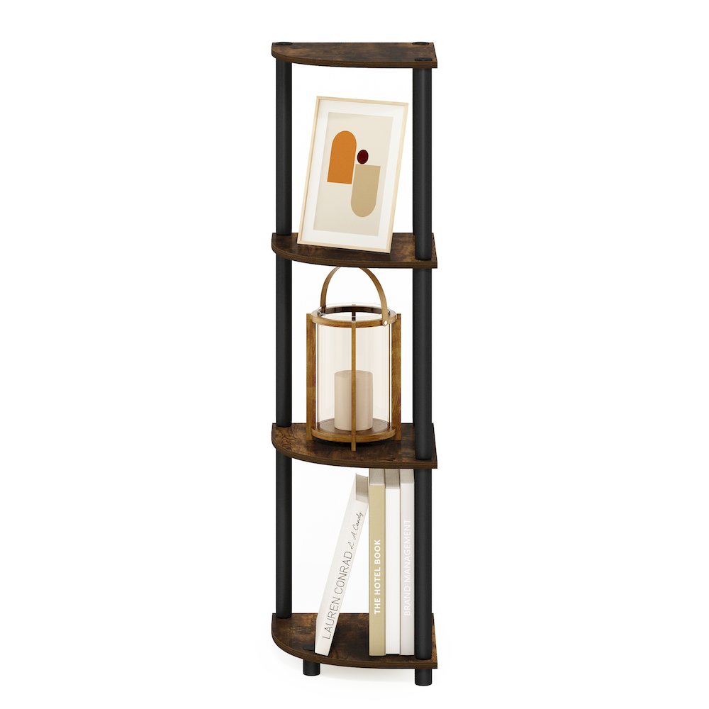 Turn-N-Tube 4-Tier Corner Shelf, Toolless Assembly, Amber Pine. Picture 7