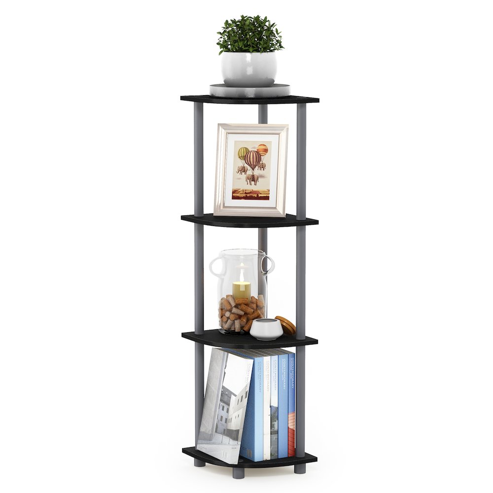 Turn-N-Tube 4-Tier Corner Shelf, Toolless Assembly, Black. Picture 6
