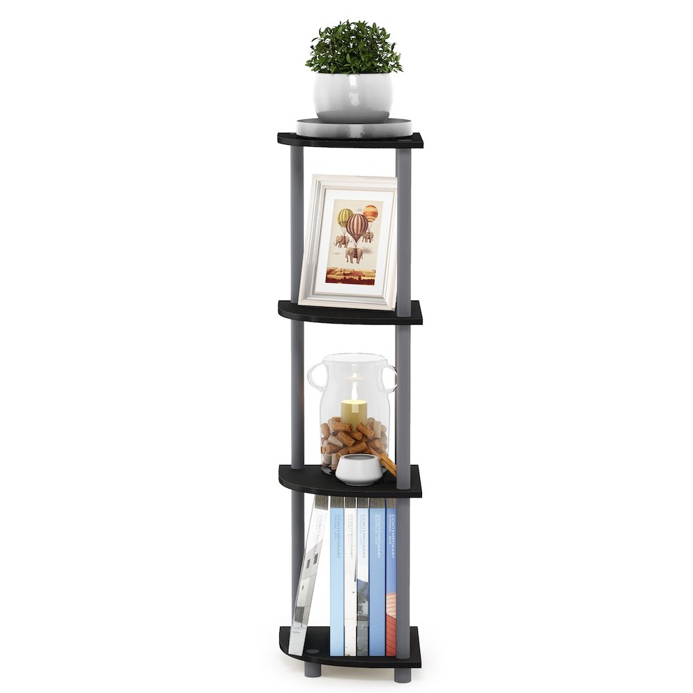 Turn-N-Tube 4-Tier Corner Shelf, Toolless Assembly, Black. Picture 7