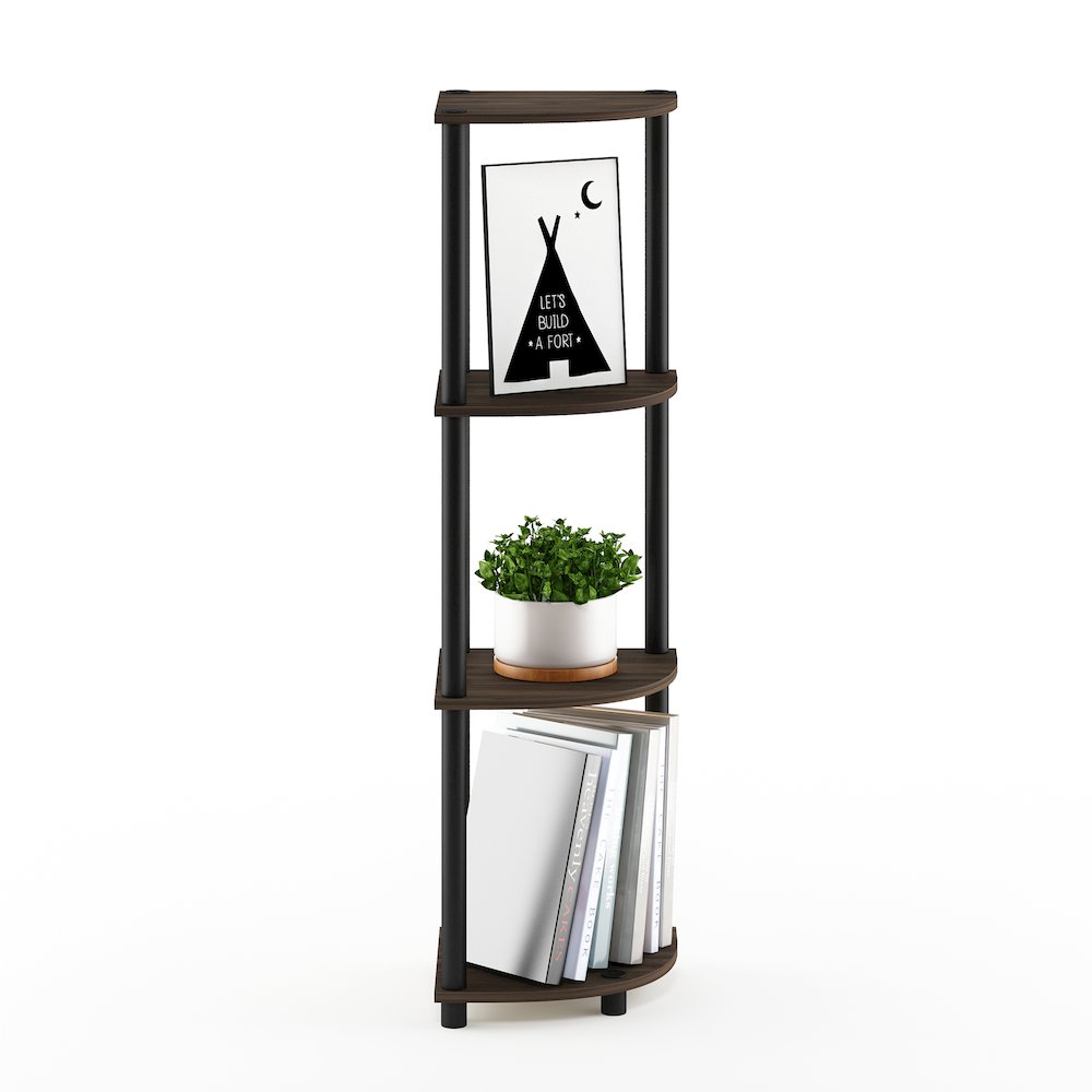 Turn-N-Tube 4-Tier Corner Shelf, Toolless Assembly, Columbia Walnut. Picture 7