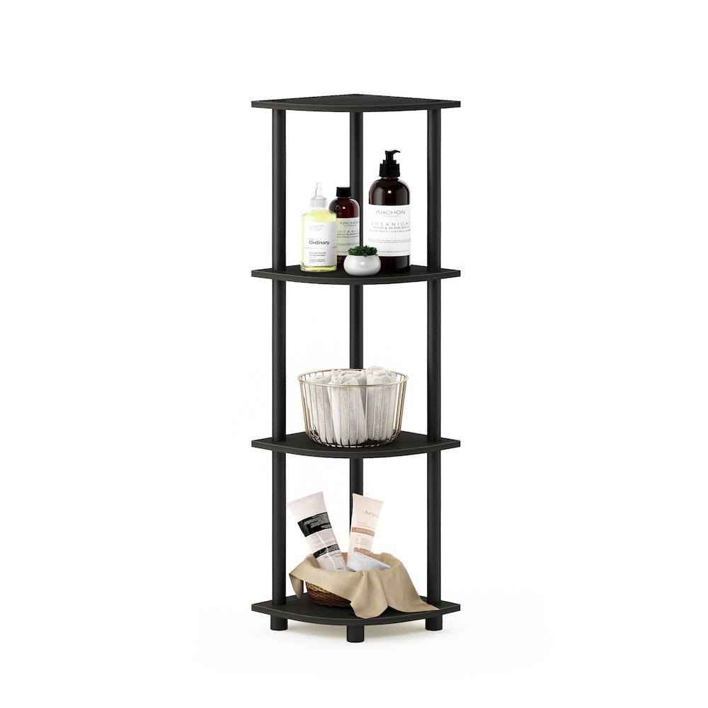 Turn-N-Tube 4-Tier Corner Shelf, Toolless Assembly, Espresso. Picture 6