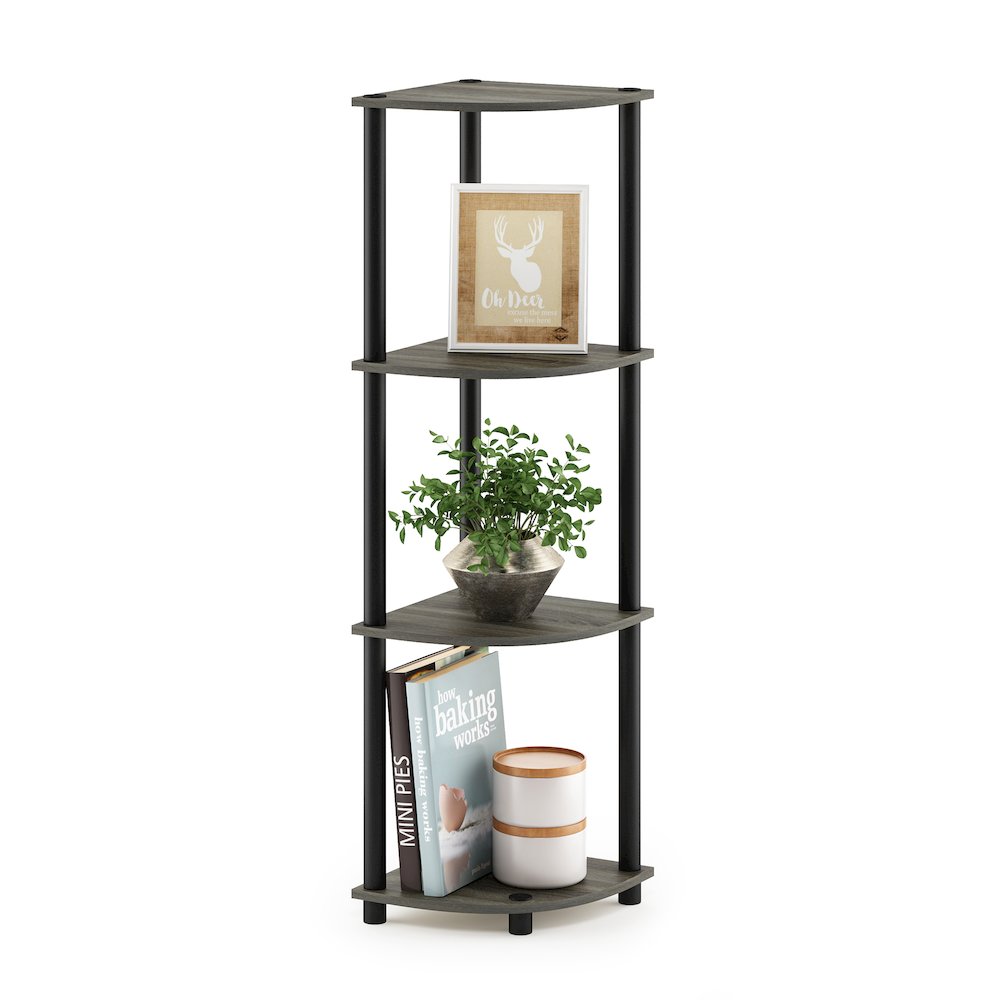 Turn-N-Tube 4-Tier Corner Shelf, Toolless Assembly, French Oak. Picture 6