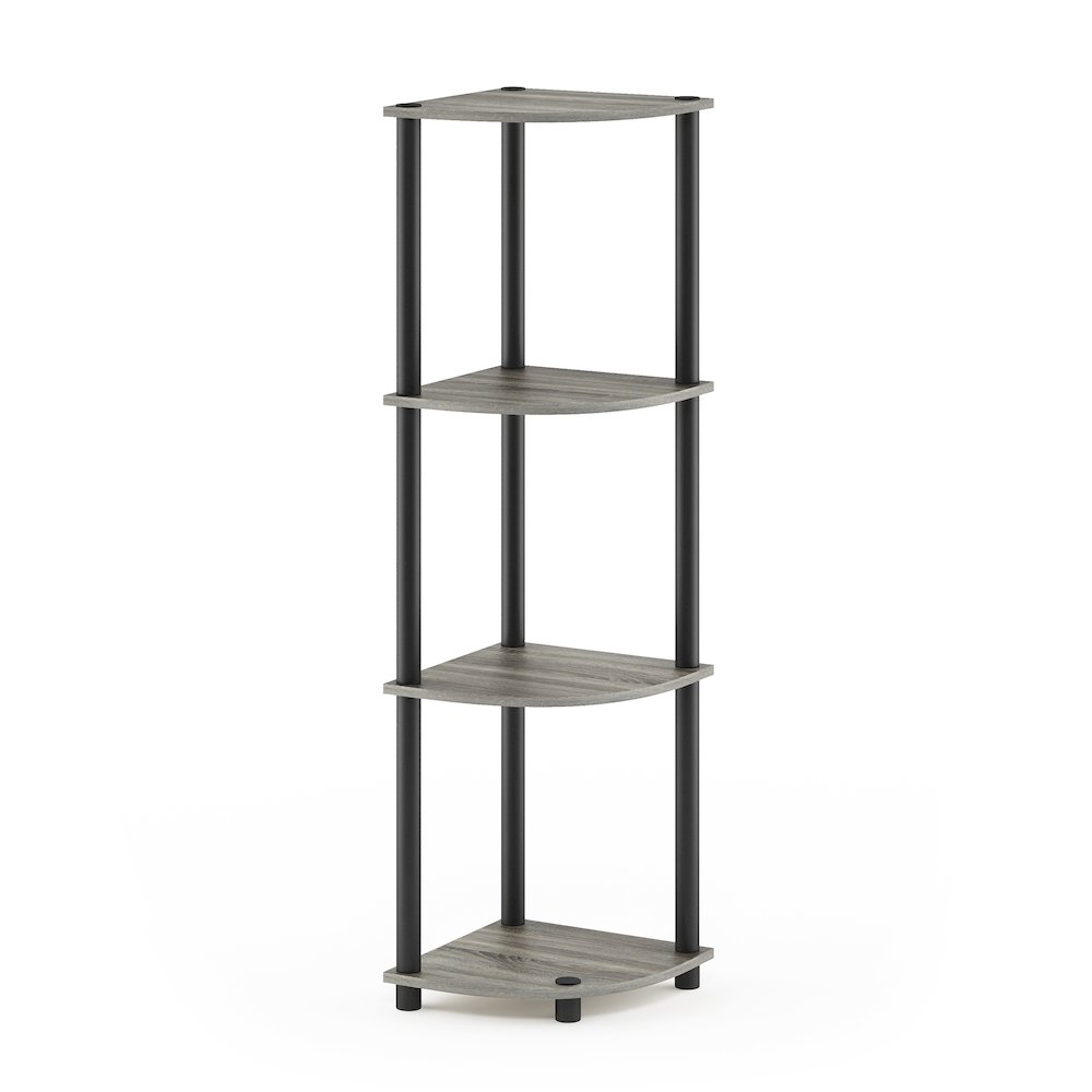 Turn-N-Tube 4-Tier Corner Shelf, Toolless Assembly, French Oak. Picture 1