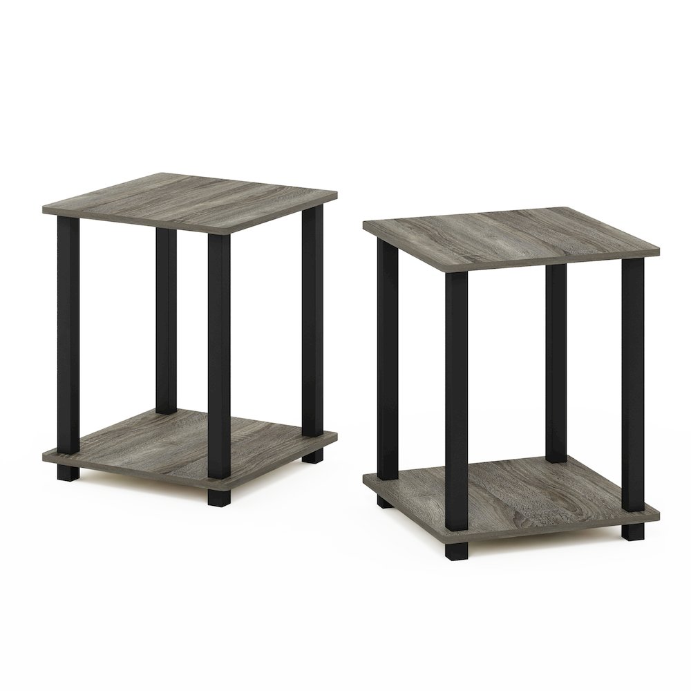 SIMPLISTIC Night Stand Set of 2, 2-Tier, Easy Assembly, French Oak. Picture 5