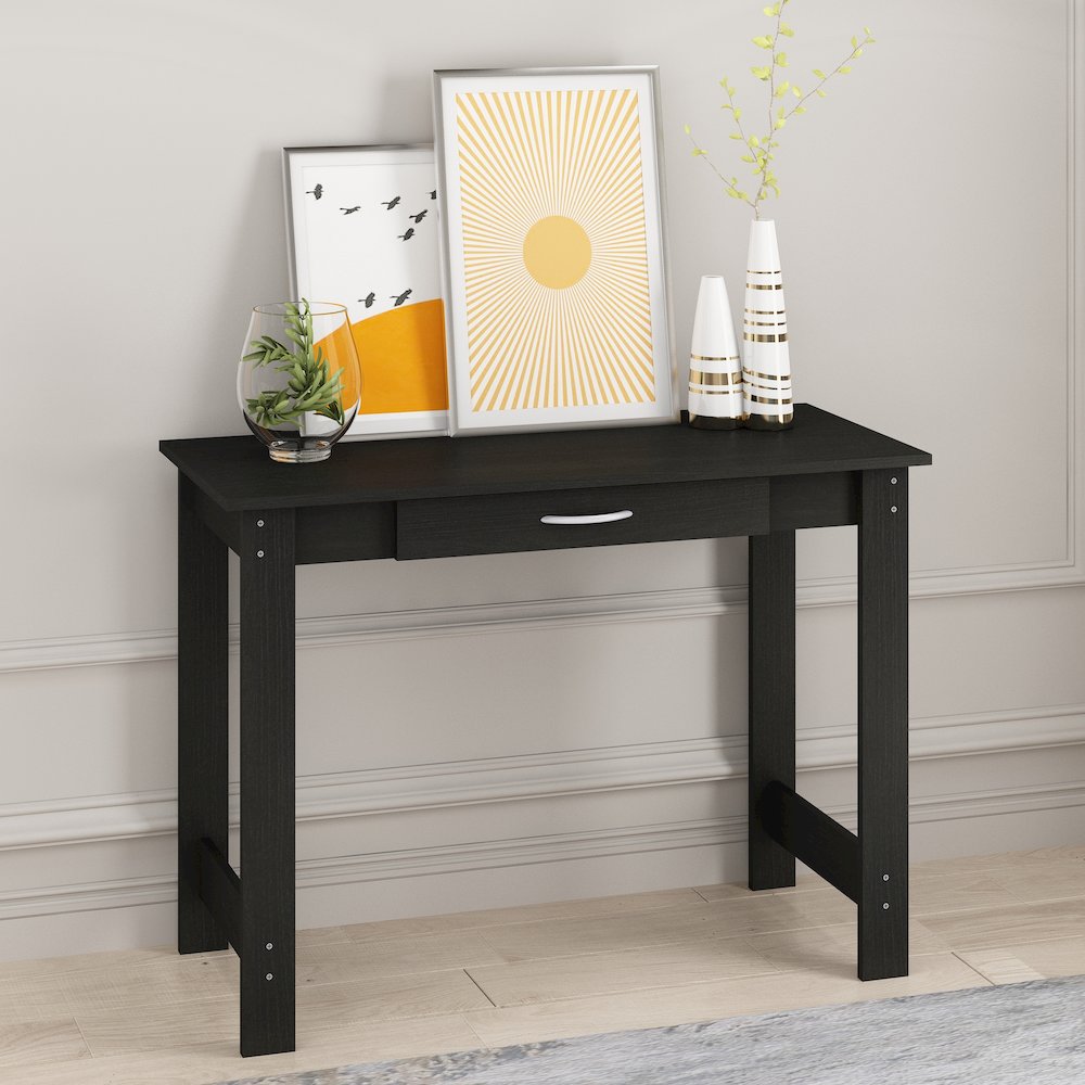 JAYA 40-In Entryway Table, Drawer, Narrow Console, Black. Picture 6