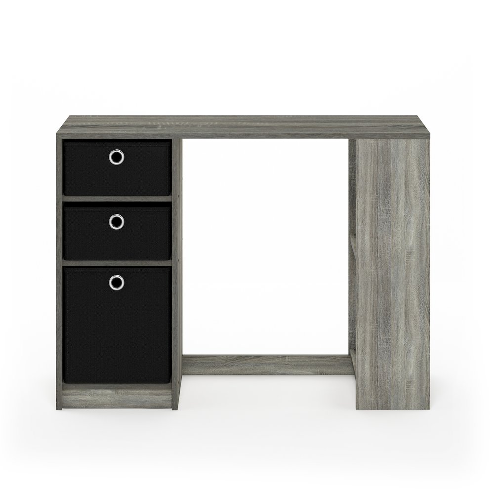 JAYA 40-In Entryway Table, 3 Fabric Drawers, Open Shelf, French Oak. Picture 1