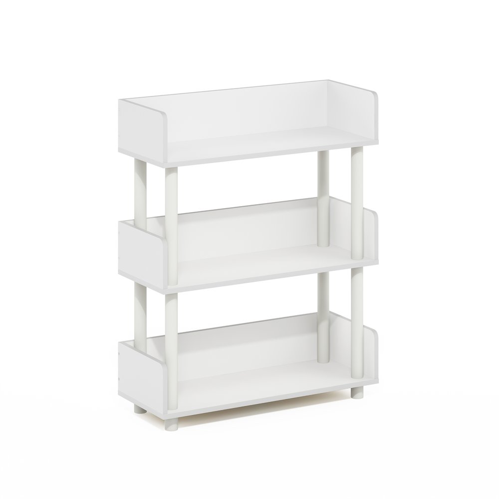 TURN-N-TUBE 3-Tier Bookshelf, Rounded Corners, 9.2x23.6x29.6, White. Picture 1