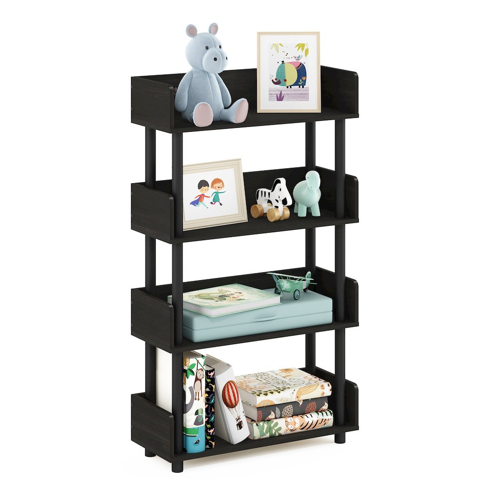 TURN-N-TUBE 4-Tier Bookshelf, Rounded Corners, 9.2x23.6x41.1, Espresso. Picture 6