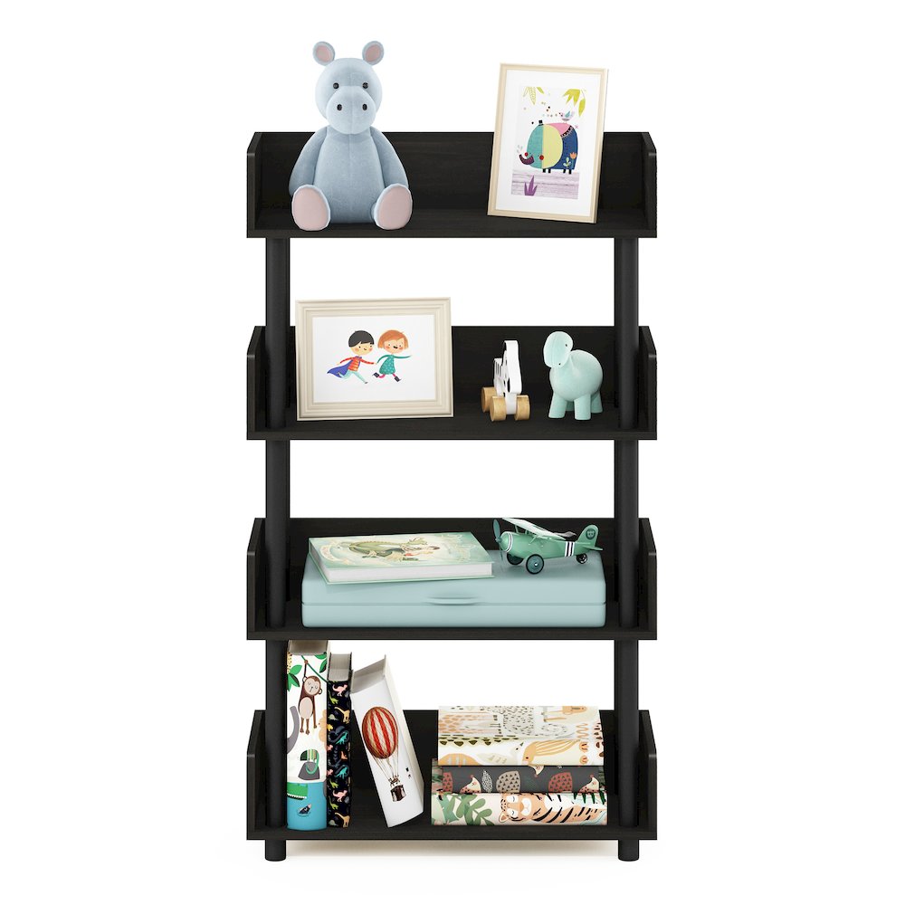 TURN-N-TUBE 4-Tier Bookshelf, Rounded Corners, 9.2x23.6x41.1, Espresso. Picture 7