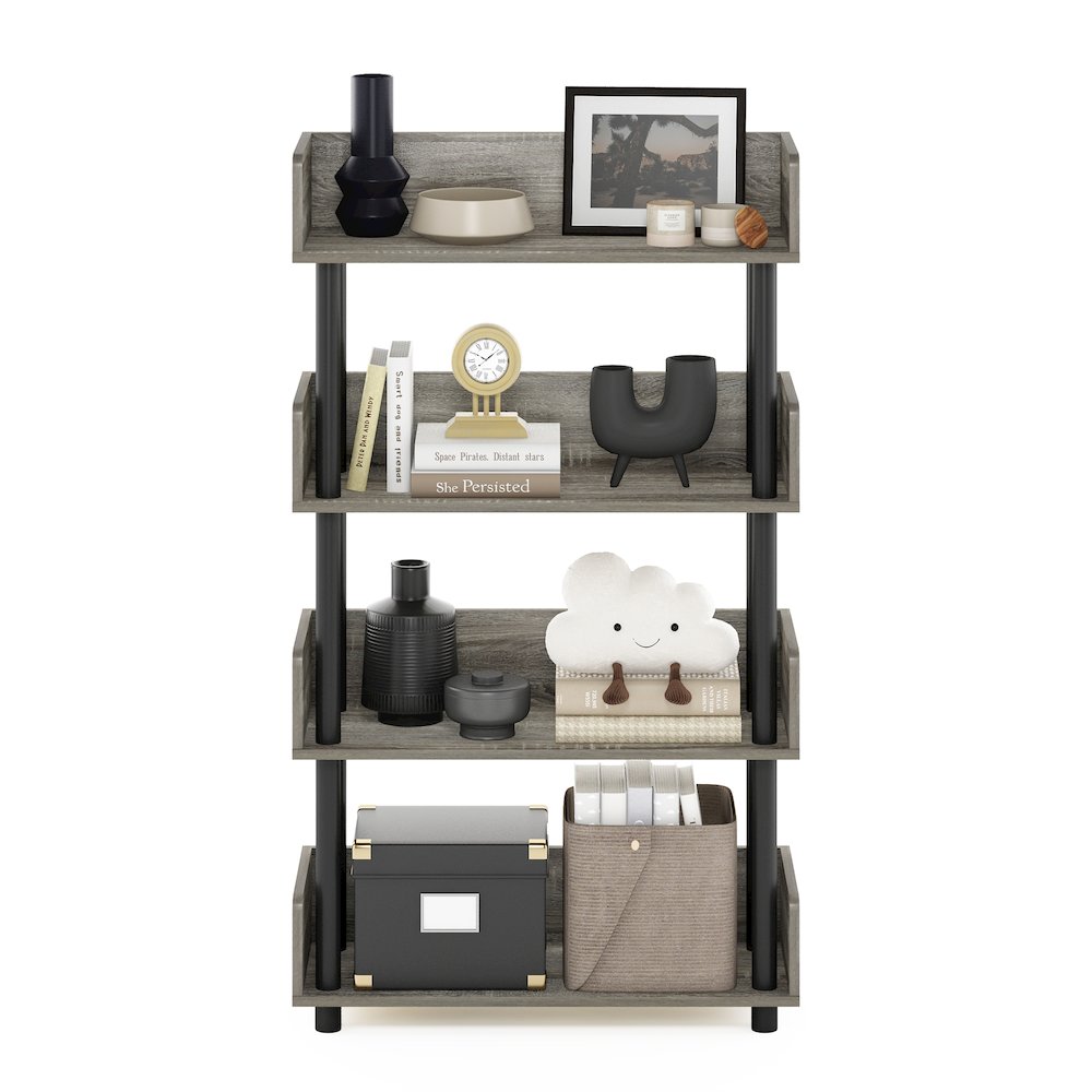 TURN-N-TUBE 4-Tier Bookshelf, Rounded Corners, 9.2x23.6x41.1, French Oak. Picture 7