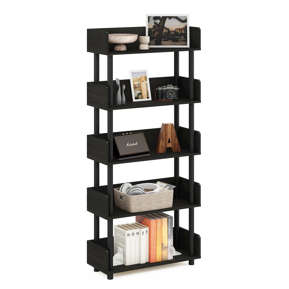 TURN-N-TUBE 5-Tier Bookshelf, Rounded Corners, 9.2x23.6x52.6, Espresso. Picture 6