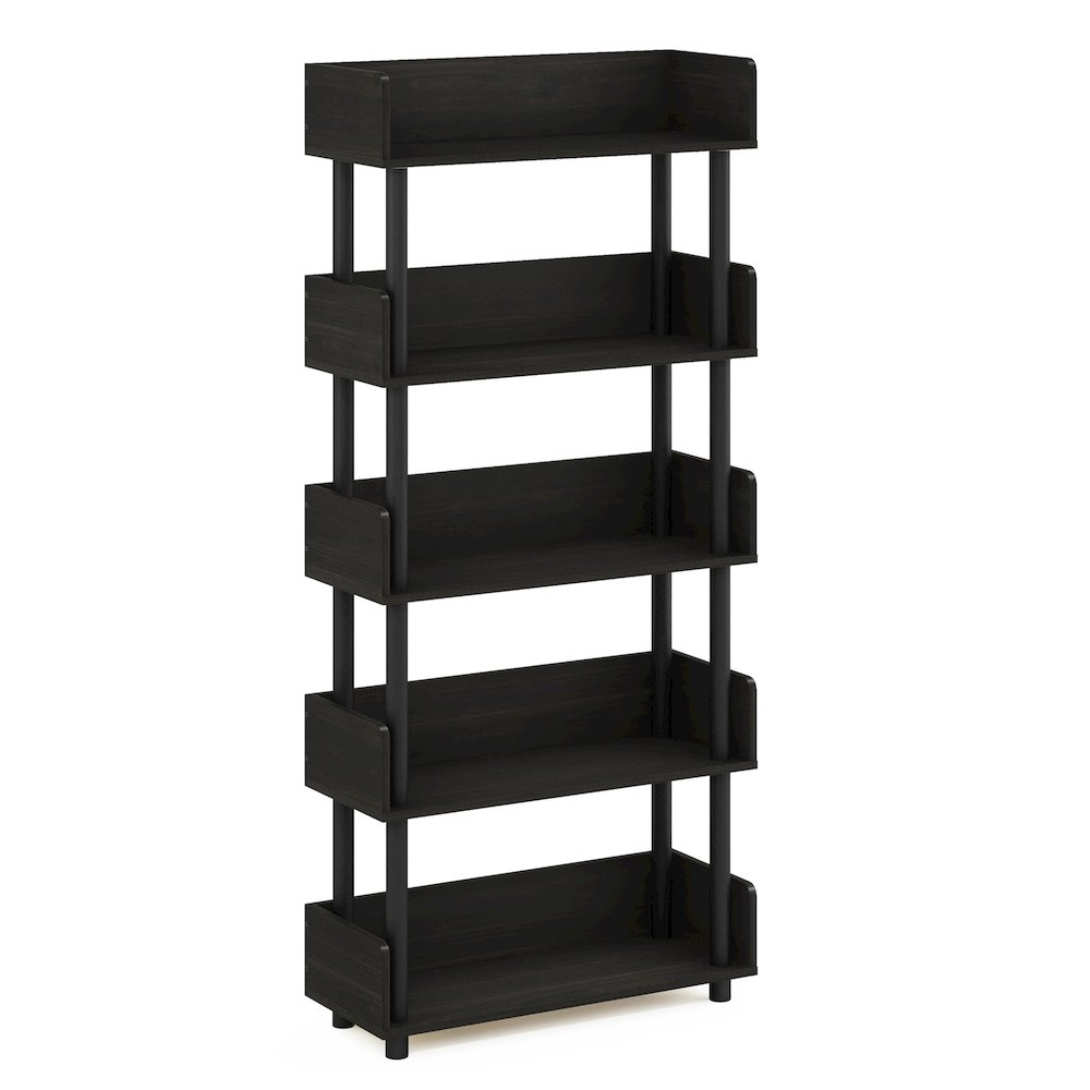 TURN-N-TUBE 5-Tier Bookshelf, Rounded Corners, 9.2x23.6x52.6, Espresso. Picture 1