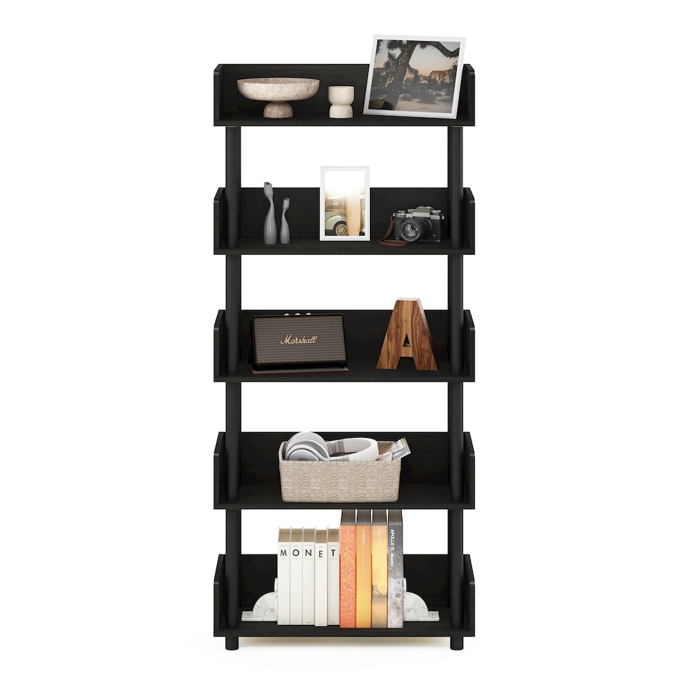 TURN-N-TUBE 5-Tier Bookshelf, Rounded Corners, 9.2x23.6x52.6, Espresso. Picture 7