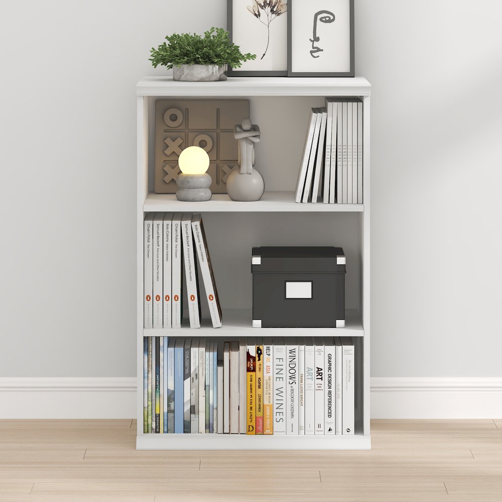 FANO 3-Tier Bookshelf, Stackable, 15.9x23.6x36.2, White. Picture 6