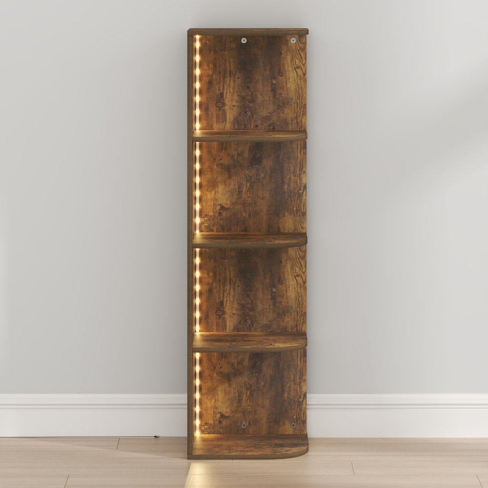 PASIR 4-Tier LED Corner Closet Organizer, 9.3x12x41.4, Amber Pine. Picture 7