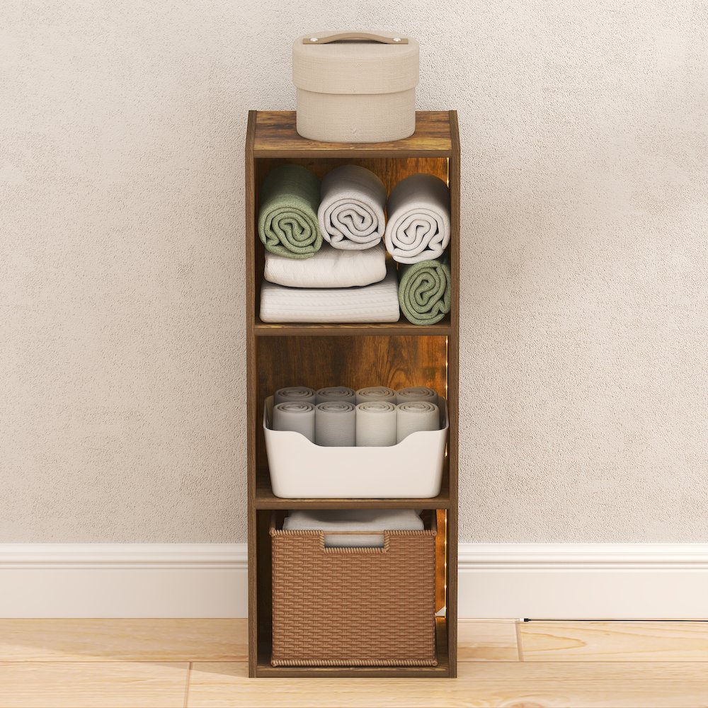 LUDER 3-Cube LED Closet Organizer, 9.3x12x31.5, Amber Pine. Picture 6