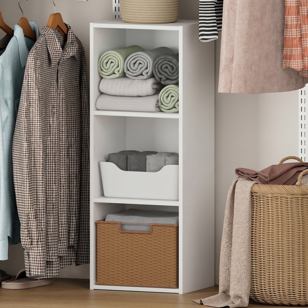 LUDER 3-Cube LED Closet Organizer, 9.3x12x31.5, White. Picture 3